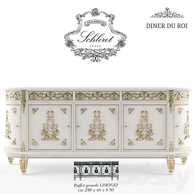 ARTEARREDO Diner du Roi buffet Limoges 3DModel
