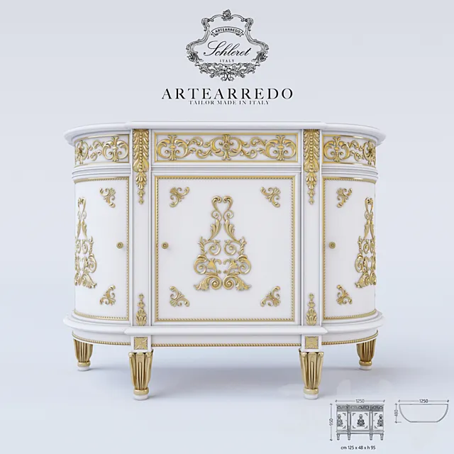ARTEARREDO Diner du Roi buffet Limoges Small 3DModel