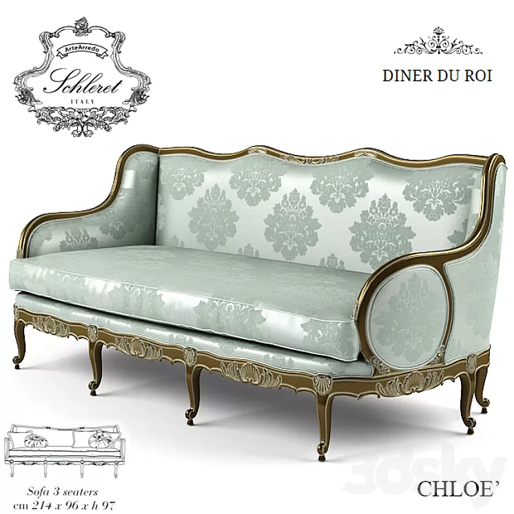 ARTEARREDO Diner du Roi CHLOE sofa 3D Model Free Download ARTEARREDO Diner du Roi CHLOE sofa 3D Model Free Download