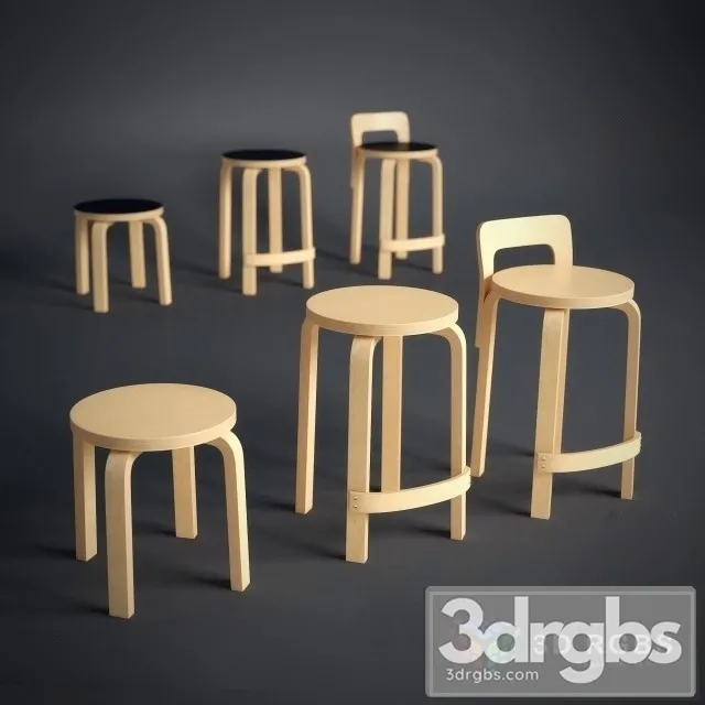 Artek Aalto Stool 3D Model Download