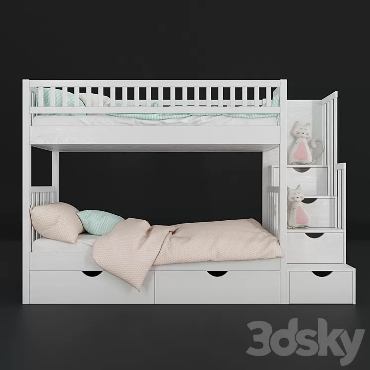 Artek two-level bed 3D Model Artek two-level bed 3D Model