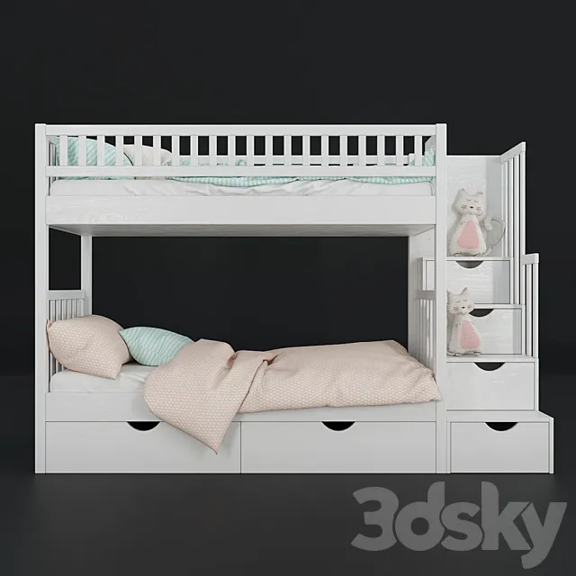 Artek two-level bed 3DModel Artek two-level bed 3DModel