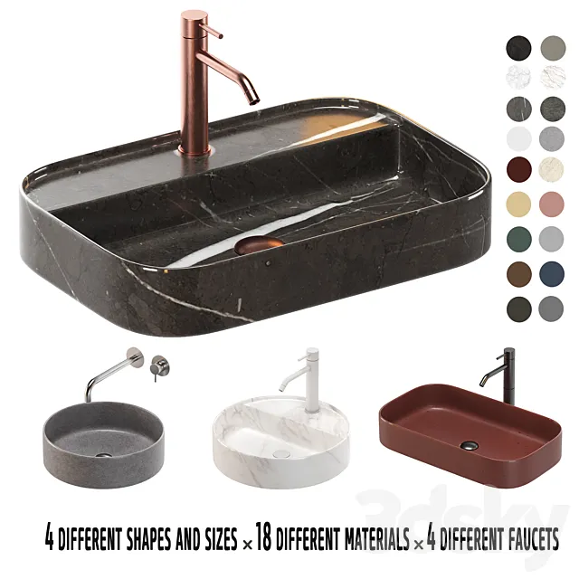 ARTELINEA WASHBASIN set 2 3DModel ARTELINEA WASHBASIN set 2 3DModel