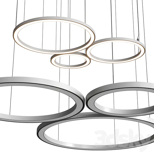 Artemide Ripple Cluster Pendant Lamps 3DModel Artemide Ripple Cluster Pendant Lamps 3DModel