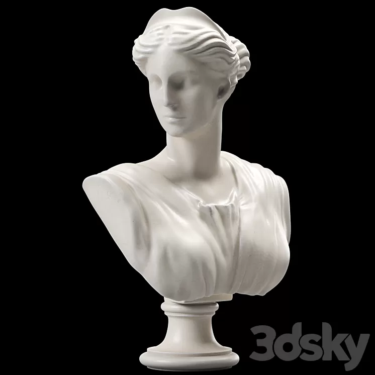 Artemis Bust Ancient Greek Goddess of Hunt 3D Model