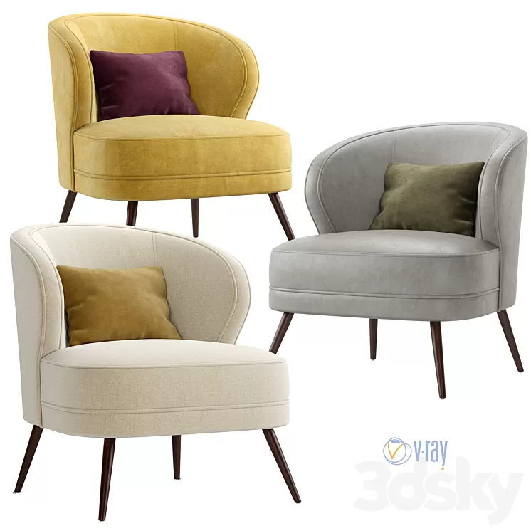 Arteriors. Armchair Kitts 3D Model Arteriors. Armchair Kitts 3D Model