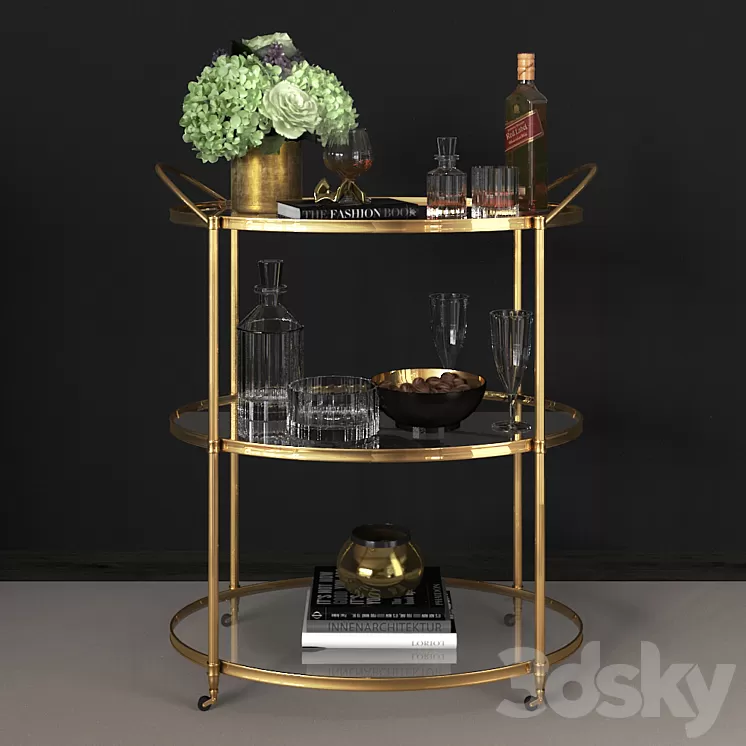 Arteriors – Connaught Bar Trolley 3D Model