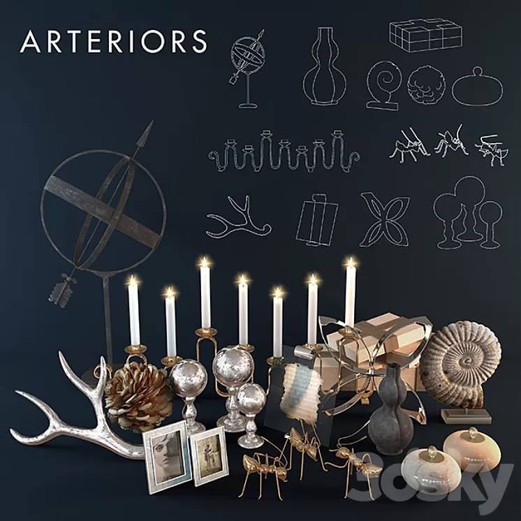Arteriors decoration set 3D Model