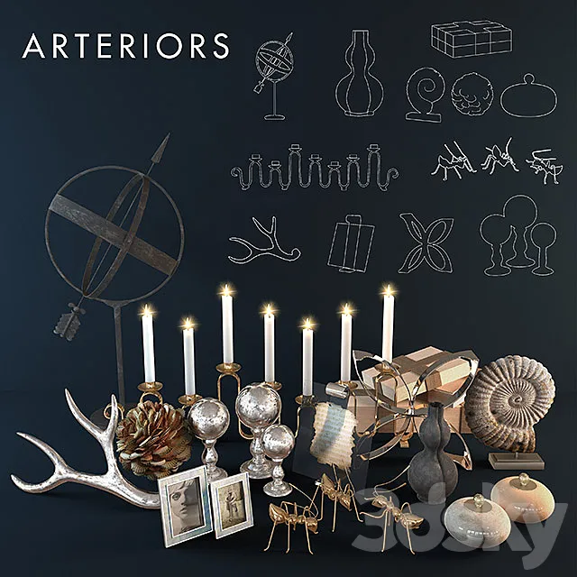 Arteriors decoration set 3DModel Arteriors decoration set 3DModel