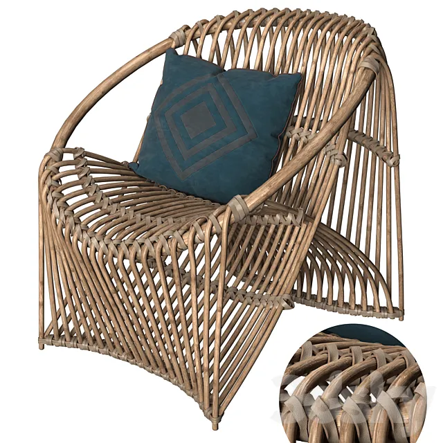 Arteriors Eleanor Lounge Chair 3D Model