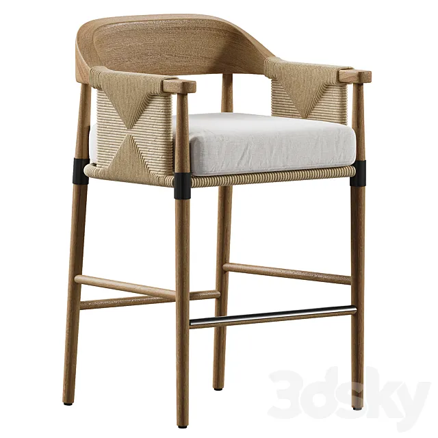Arteriors Estes Outdoor Bar Stool 3D Model