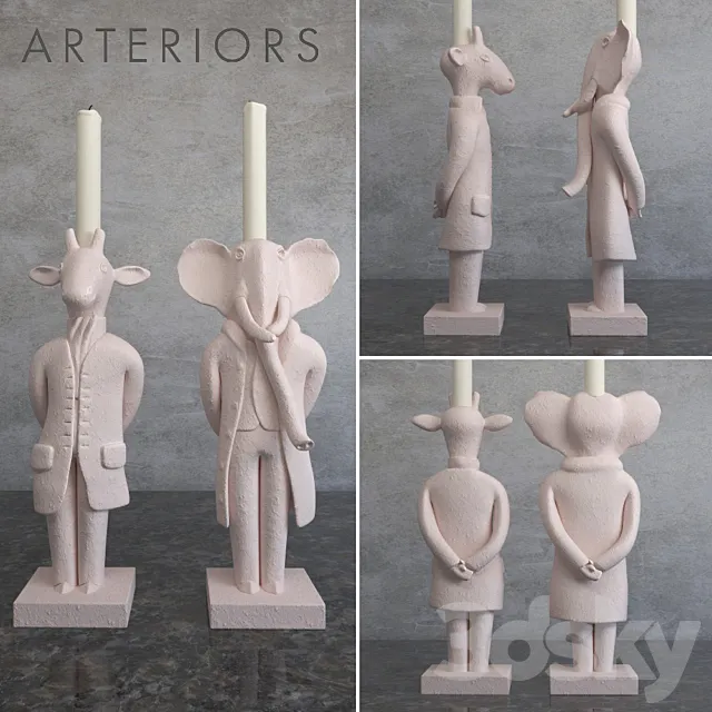 Arteriors Home Hamilton Candle Holders2013 3D Model Arteriors Home Hamilton Candle Holders2013 3D Model