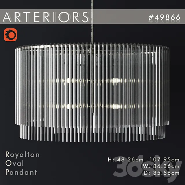 Arteriors Royalton Oval Pendant 3DModel Arteriors Royalton Oval Pendant 3DModel