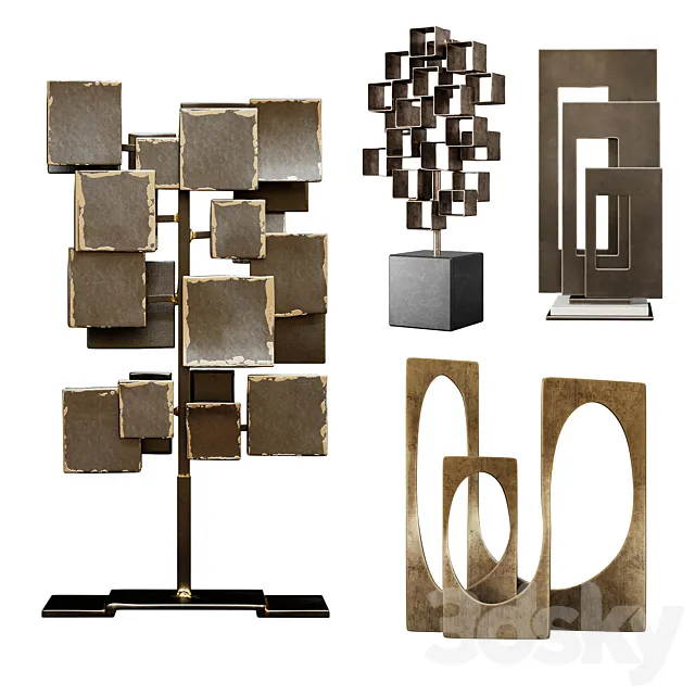 Arteriors Sculptures Set 1 3D Model Arteriors Sculptures Set 1 3D Model