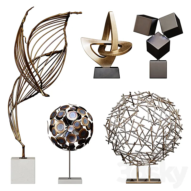 Arteriors Sculptures Set 2 3D Model Arteriors Sculptures Set 2 3D Model