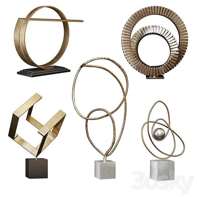 Arteriors Sculptures Set 3 3D Model Arteriors Sculptures Set 3 3D Model