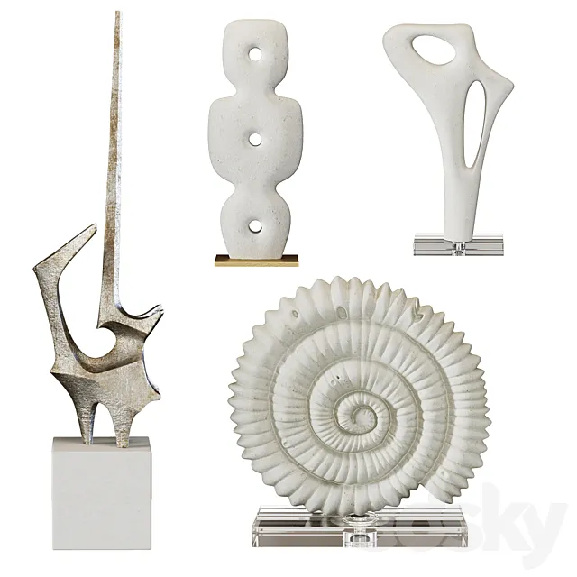 Arteriors Sculptures Set 4 3DModel Arteriors Sculptures Set 4 3DModel