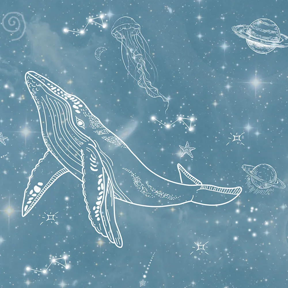 ArtFresco – Wallpaper graphic whale with planets on a blue background 3D Model ArtFresco – Wallpaper graphic whale with planets on a blue background 3D Model