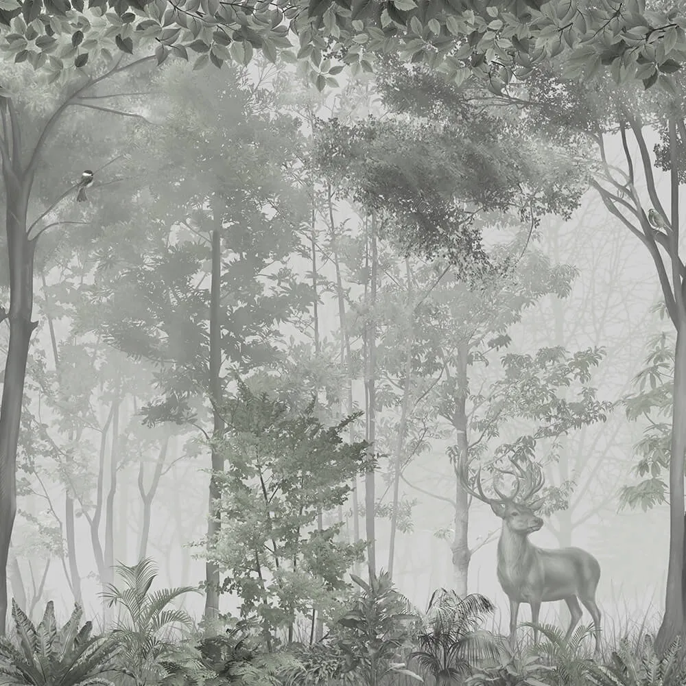 ArtFresco – Wallpaper monochrome forest and deer 3D Model ArtFresco – Wallpaper monochrome forest and deer 3D Model