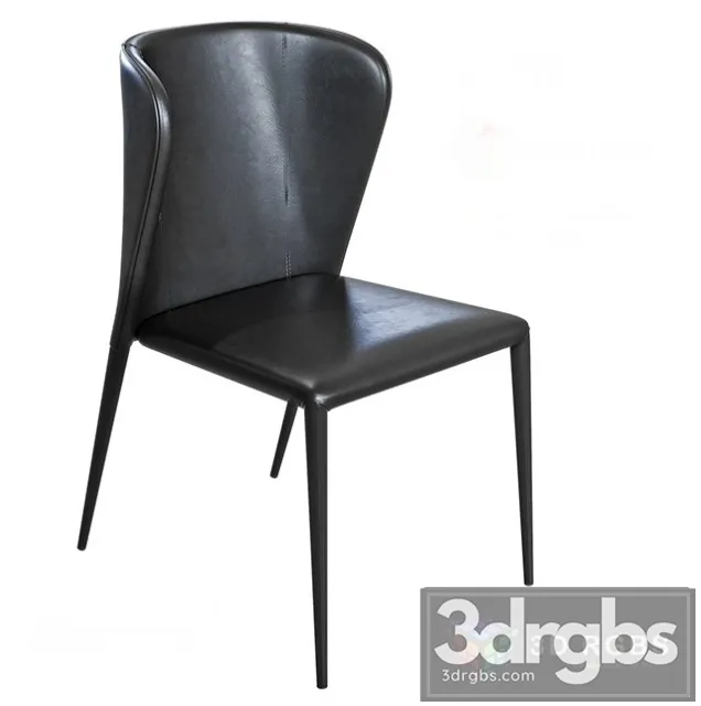 Arthur Leather Black Chair 3D Model Download