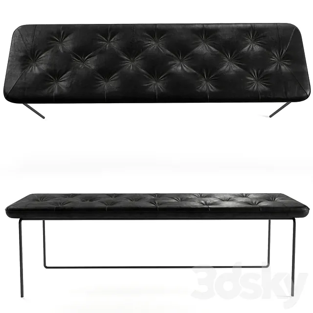 Article. Level Bella Black Bench 3DModel Article. Level Bella Black Bench 3DModel