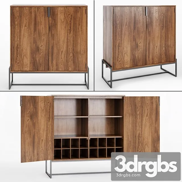 Article Oscuro Walnut Cabinet 3D Model Download