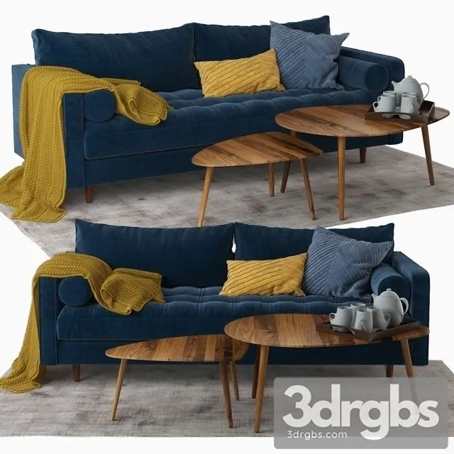 Article Pacific Blue Sven Sofa 3D Model Download Article Pacific Blue Sven Sofa 3D Model Download