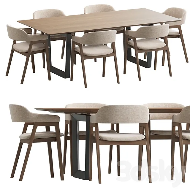 Article Savis chair and Bolero table 3D Model Article Savis chair and Bolero table 3D Model