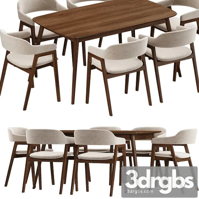Article Savis Dining Table 3D Model Download Article Savis Dining Table 3D Model Download
