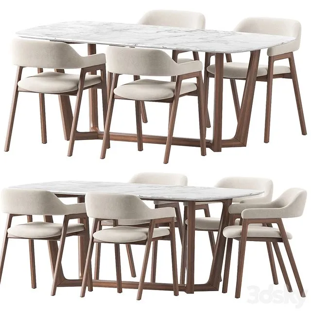 Article Savis Roveconcepts Evelyn Dining set 3D Model Article Savis Roveconcepts Evelyn Dining set 3D Model