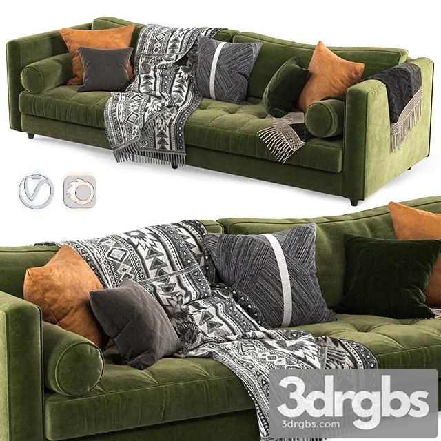 Article Sven Sofa Green 3D Model Download Article Sven Sofa Green 3D Model Download