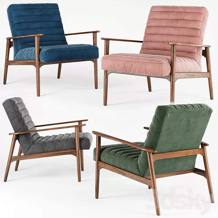 Article_Thetis Velvet Lounge Chair 3D Model Article_Thetis Velvet Lounge Chair 3D Model