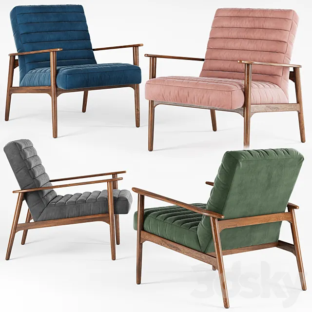 Article_Thetis Velvet Lounge Chair 3DModel