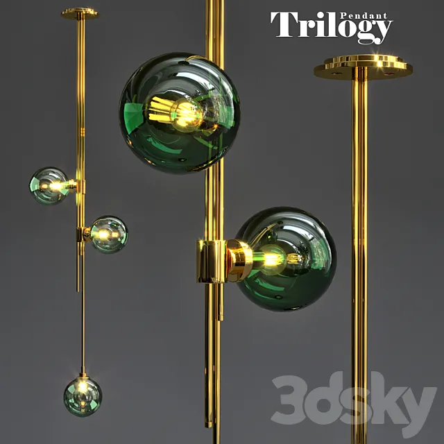 Articolo Lighting Trilogy Pendant 3D Model Articolo Lighting Trilogy Pendant 3D Model