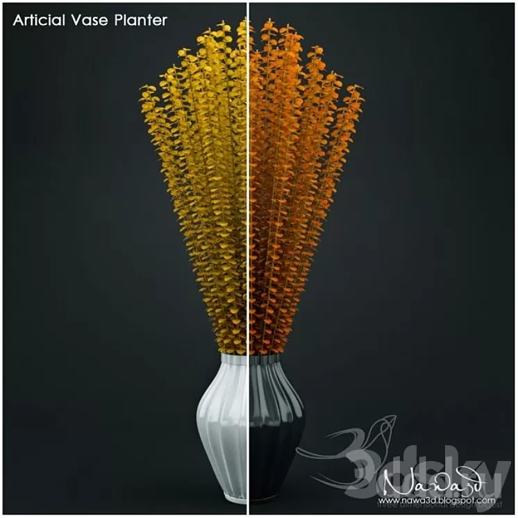 Artifial Planter Vase 3D Model Artifial Planter Vase 3D Model