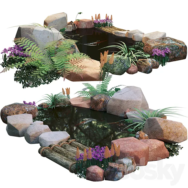 artificial fish pond 3D Model