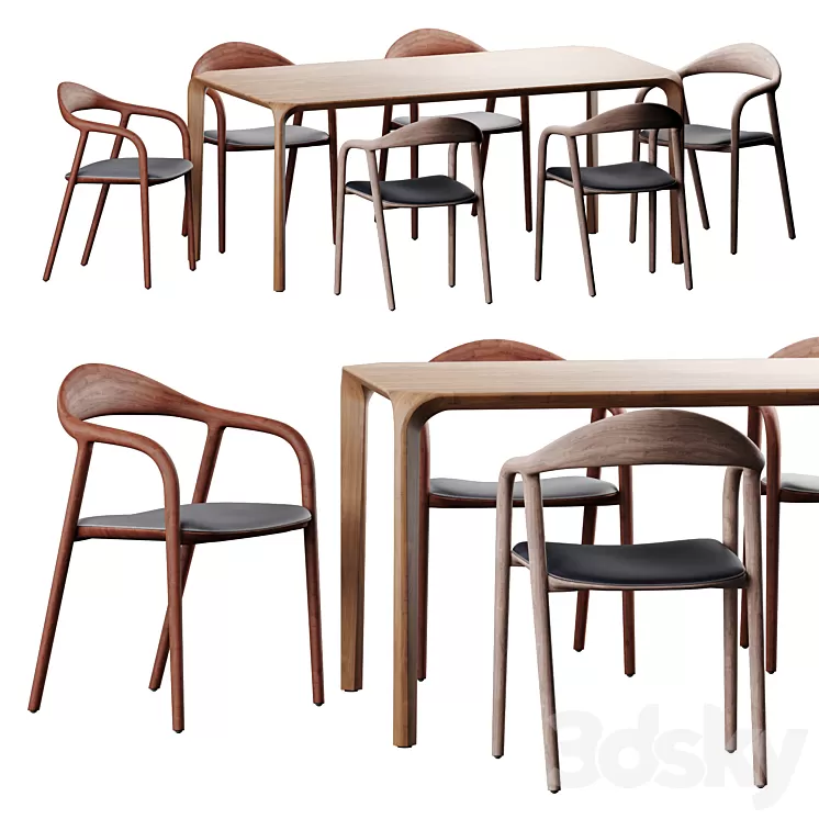 Artisan dining set 3D Model Free Download