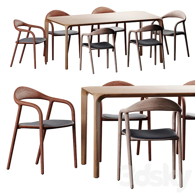 Artisan dining set 3DModel Artisan dining set 3DModel