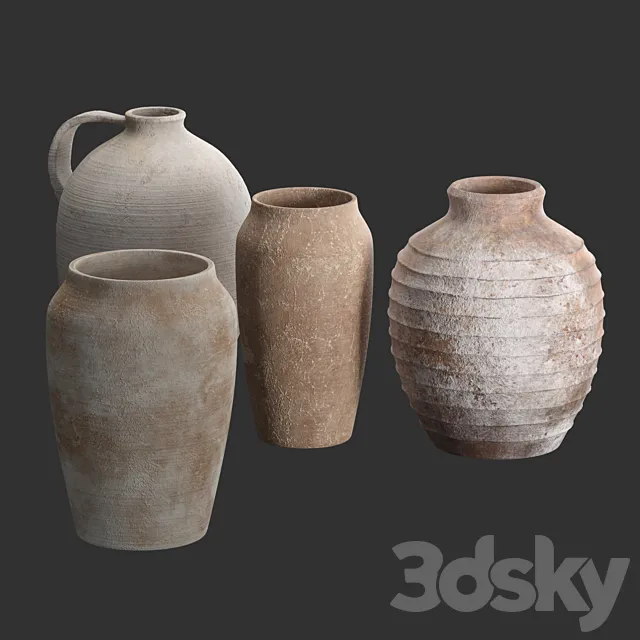 Artisan Hand Painted Vases (Pottery Barn) 3D Model