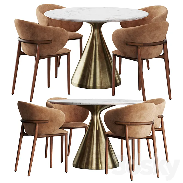 Artisan & West elm Silhouette dining set 3DModel