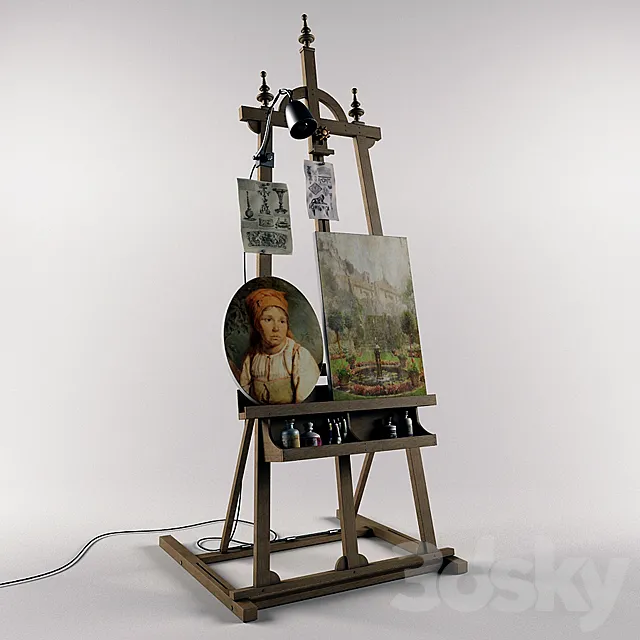 Artist easel 3D Model Artist easel 3D Model