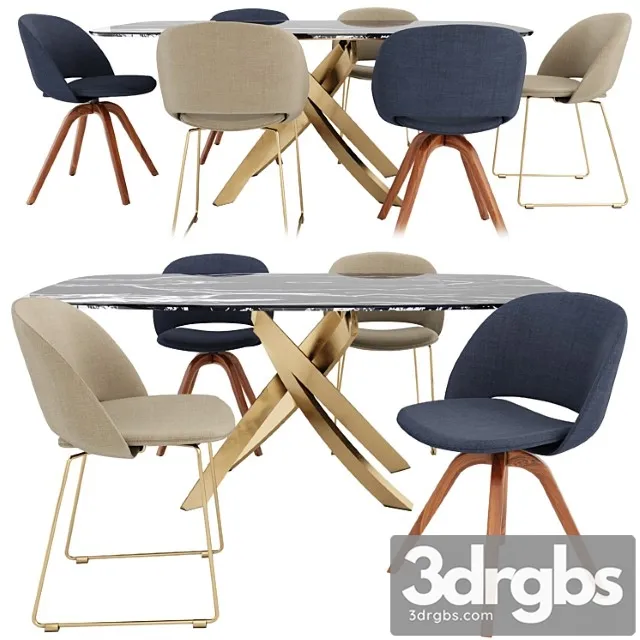 Artistico Table And Polo Covered Chair By Bontempi 3D Model Download Artistico Table And Polo Covered Chair By Bontempi 3D Model Download