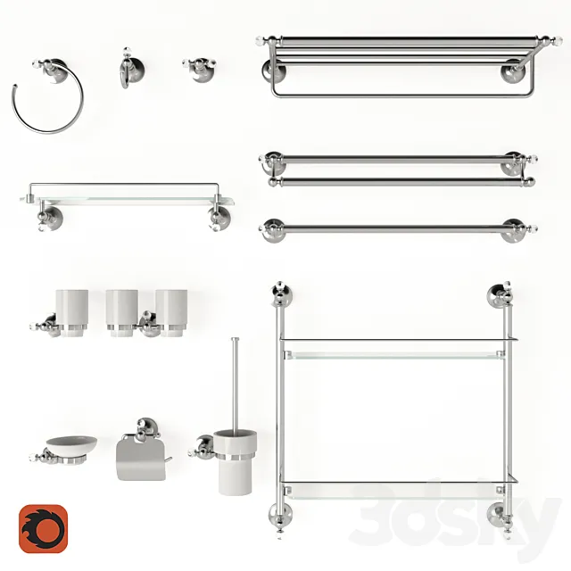 Art&Max Antic Crystal Chrome 3D Model Art&Max Antic Crystal Chrome 3D Model