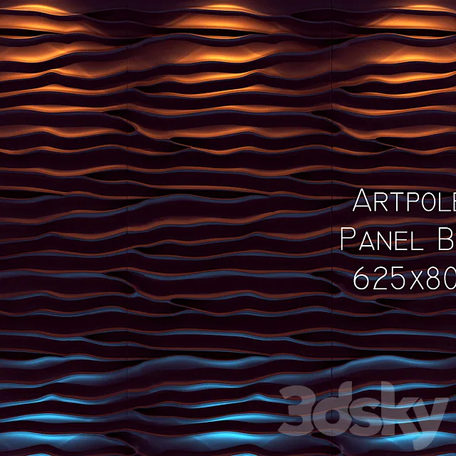 Artpole 3D panel “Beach” Black 3D Model