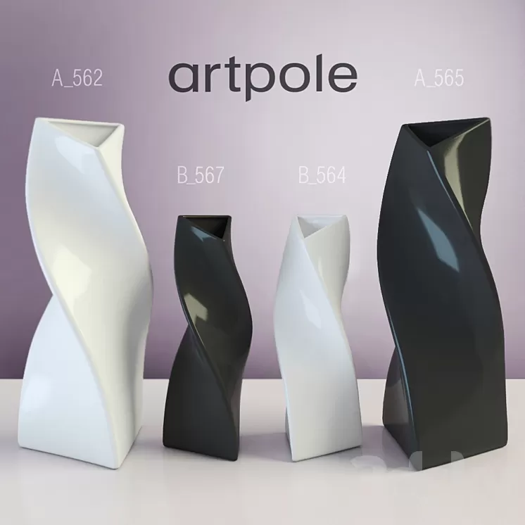 Artpole. Set designer vases 017 3D Model