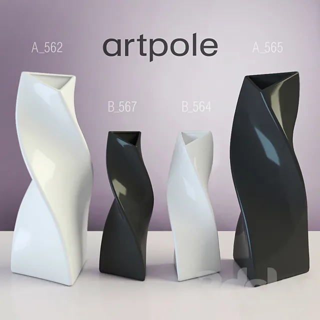 Artpole. Set designer vases 017 3DModel