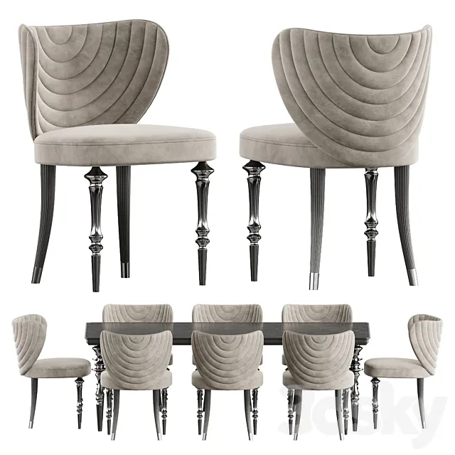 Arven Dining Set by Elve Luxury 3D Model Arven Dining Set by Elve Luxury 3D Model