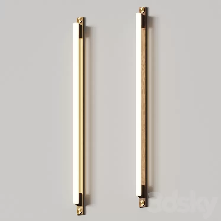 Asaf Weinbroom Linestra 110 Oak & Brass Wall Lamps 3D Model Asaf Weinbroom Linestra 110 Oak & Brass Wall Lamps 3D Model