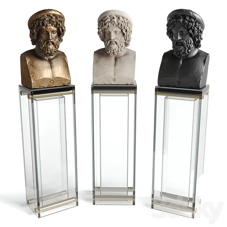 Asclepios bust sculpture 3D Model Free Download