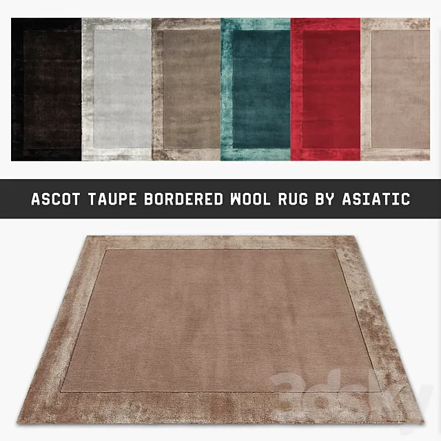 Ascot Taupe Bordered Wool Rug By Asiatic 3D Model Ascot Taupe Bordered Wool Rug By Asiatic 3D Model